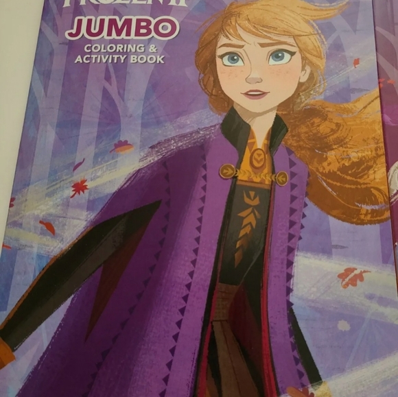 Disneys Frozen II Jumbo Coloring Books Lot of 2 with One Pack of Crayons - Picture 2 of 7